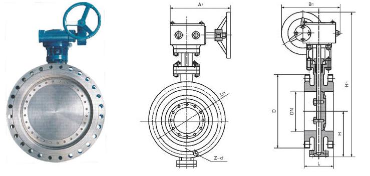 硬密封蝶閥的平面設(shè)計(jì)圖