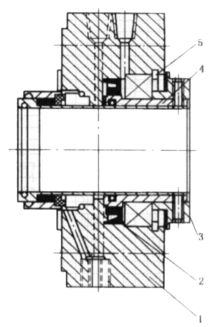 帶有滾動軸承的集裝式機械密封件結構圖