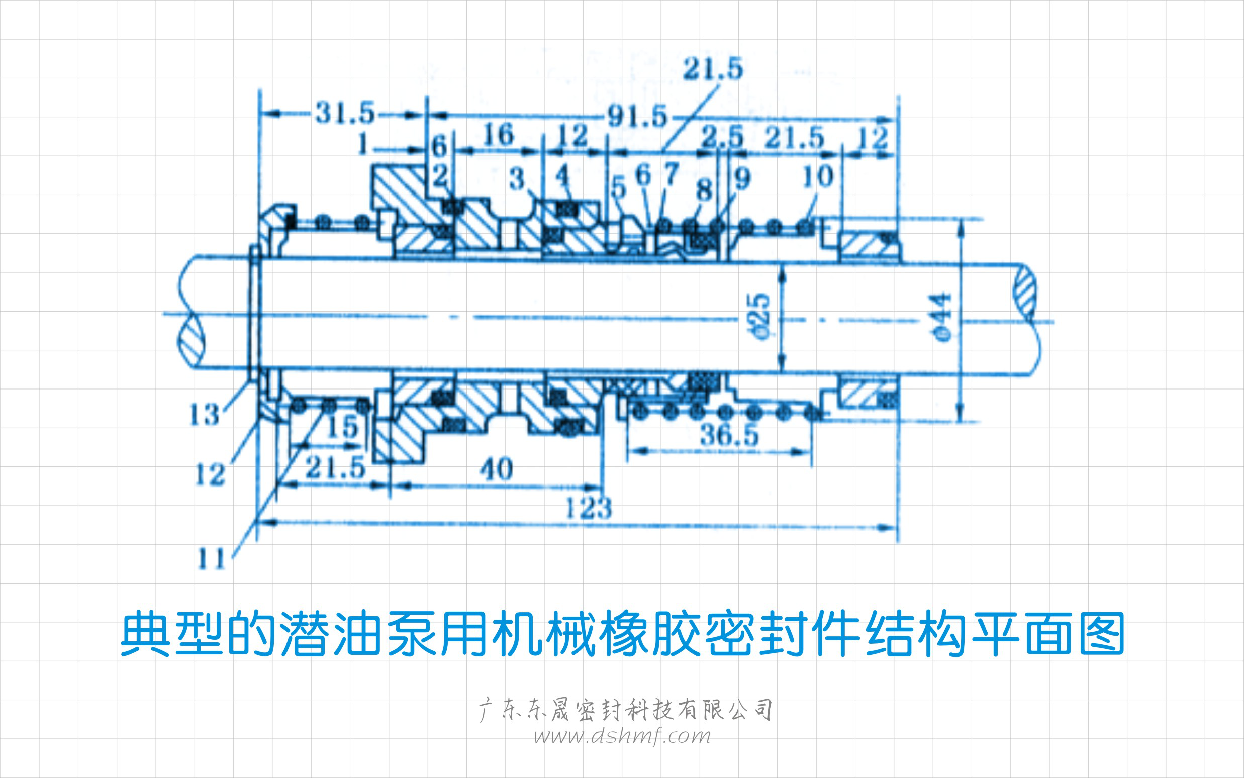 典型的潛油泵用機(jī)械橡膠密封圈結(jié)構(gòu)平面圖