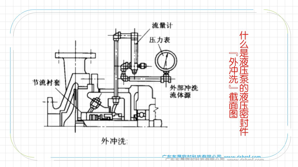 “外沖洗”液壓泵的密封件結(jié)構(gòu)截面圖