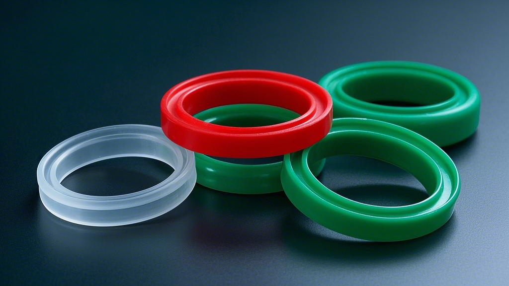 3紅色的綠色的透明的四氟Y型密封圈，比例 16_9